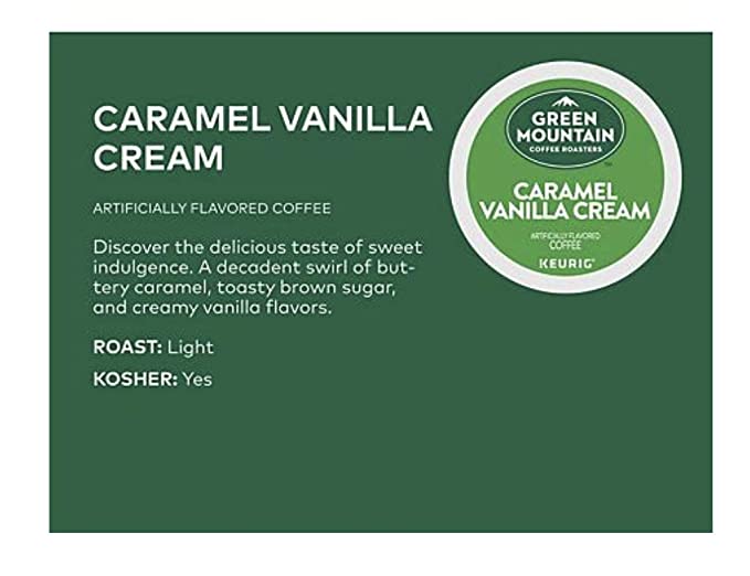 Green Mountain Coffee, Caramel Vanilla Cream (54 K-Cups) Net Wt 17.9 Oz