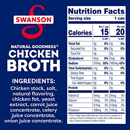 Swanson Natural Goodness Chicken Broth, 24 Pack, 14.5 Ounce Can