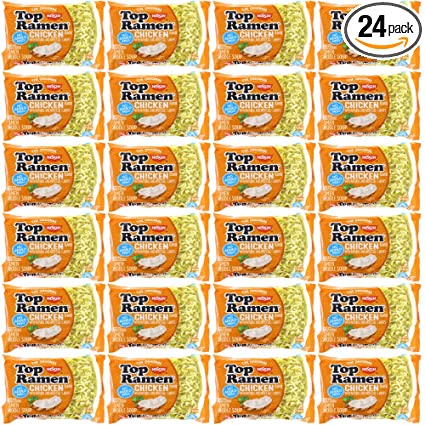 Top Ramen Nissin Chicken Noodle Soup - Chicken Flavor - 3 Ounce Packages (24 Pack)