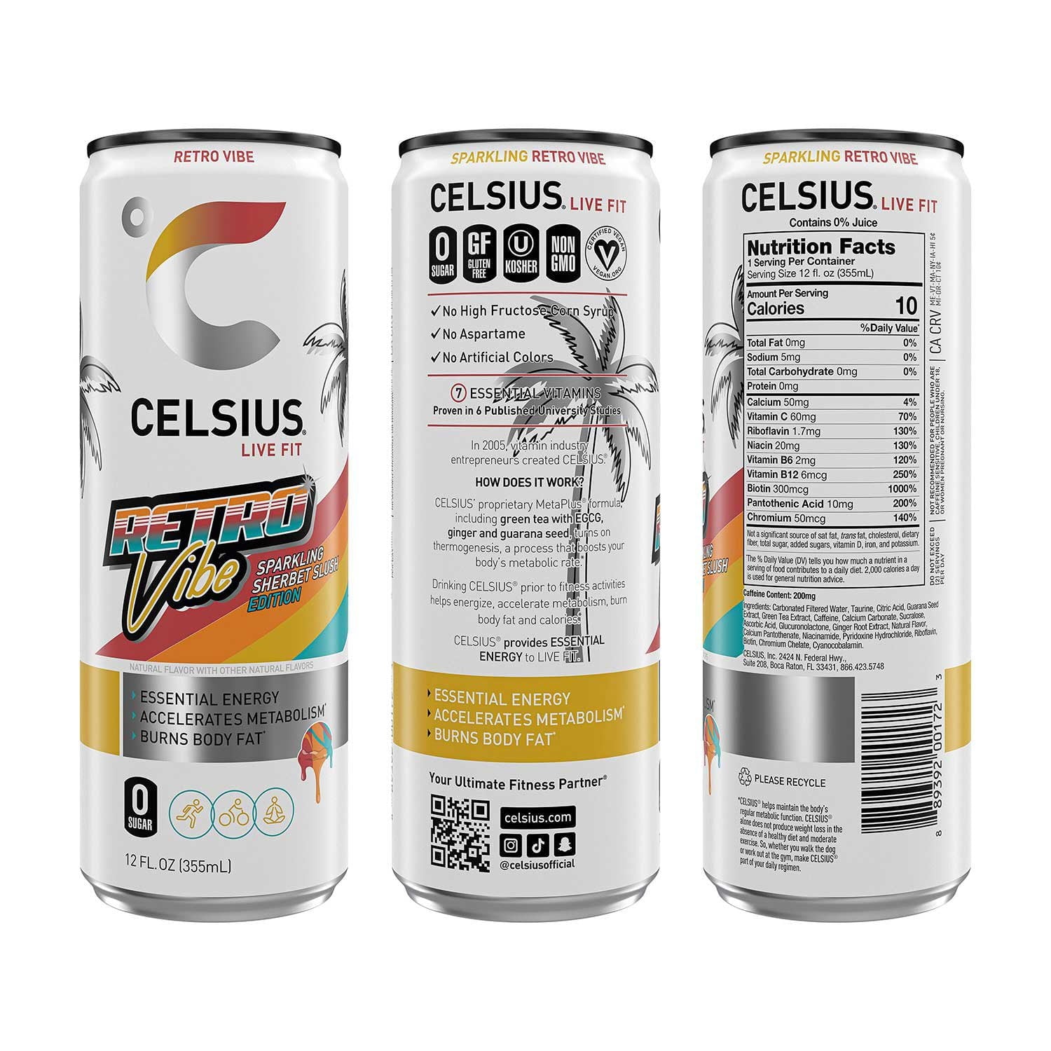 Celsius Live Fit Sparkling Vibe Variety Pack 12 fl. oz., 18 pk.