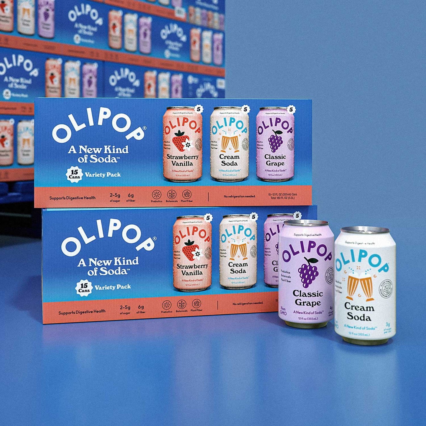 Olipop Variety Pack, A New Kind of Soda, 12 fl. oz., 15 pk.