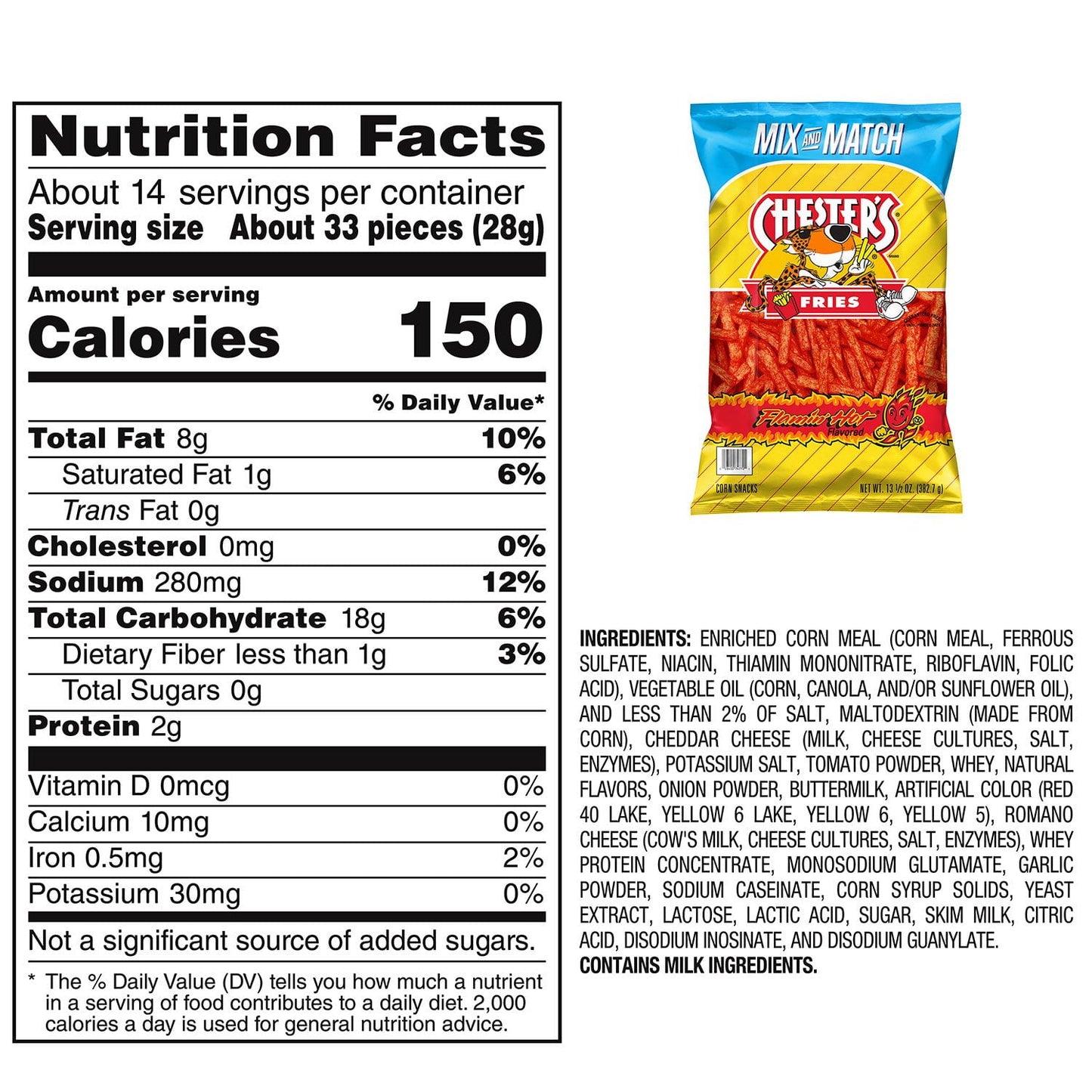 Chester's Fries Flamin' Hot Corn & Potato Snacks, 13.5 oz.