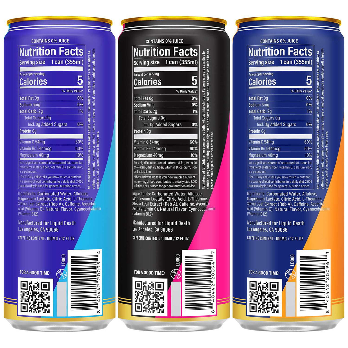 Liquid Death Sparkling Energy Variety Pack, 12 fl. oz., 18 pk.