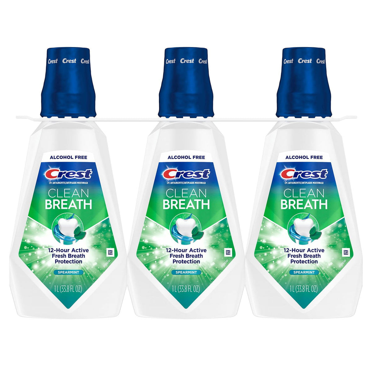 Crest Advantage Clean Breath Mouthwash, Spearmint, 33.8 fl. oz., 3 pk.