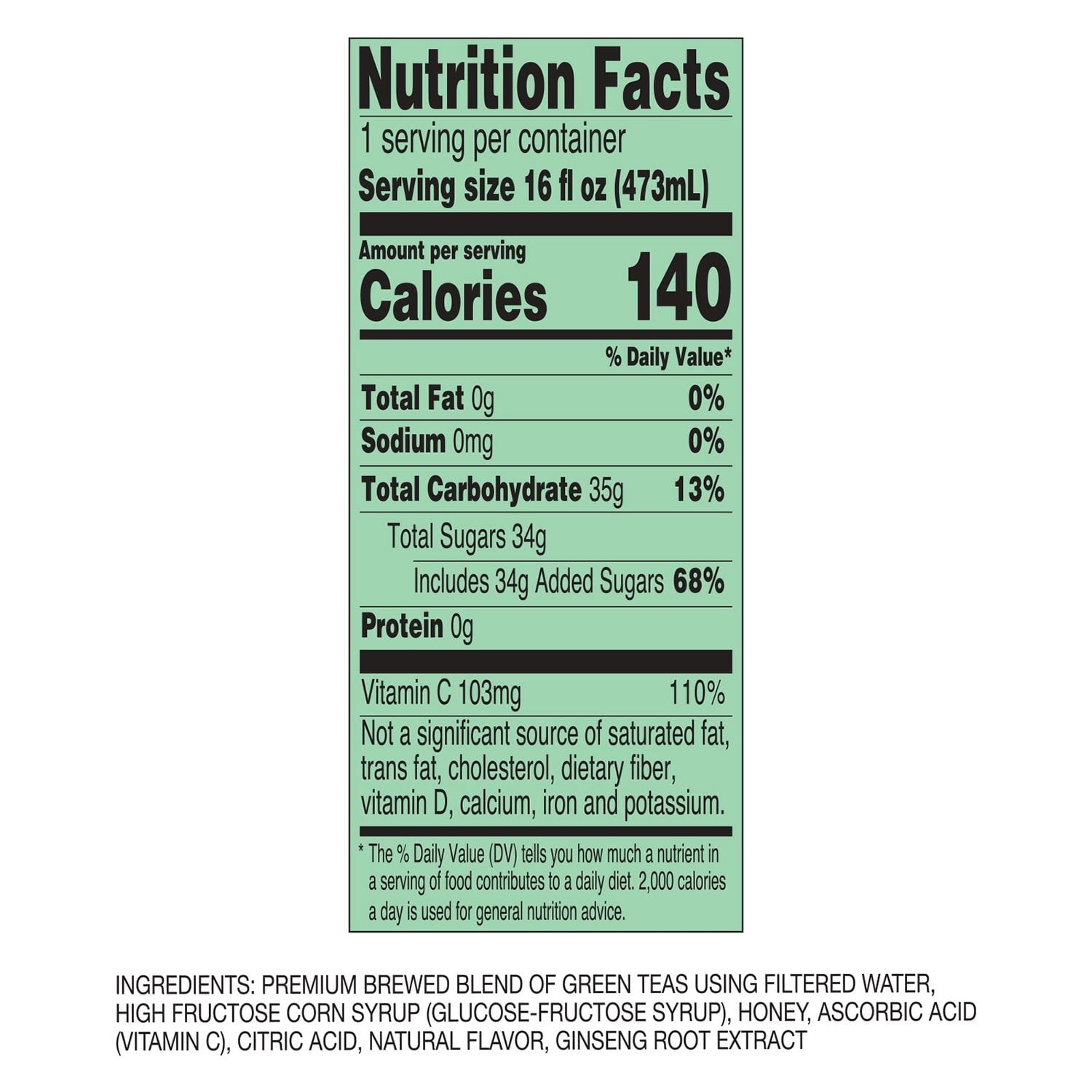 AriZona Green Tea with Ginseng and Honey 16 fl. oz., 24 pk.