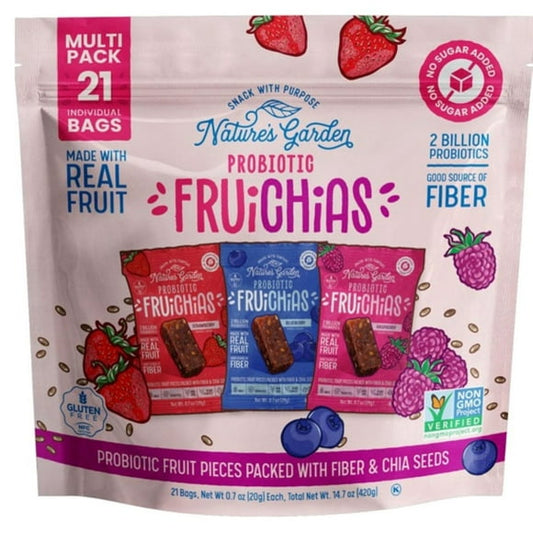 Nature's Garden Probiotic FruiChia Variety Pack Snacks, 0.7 oz., 21 pk.