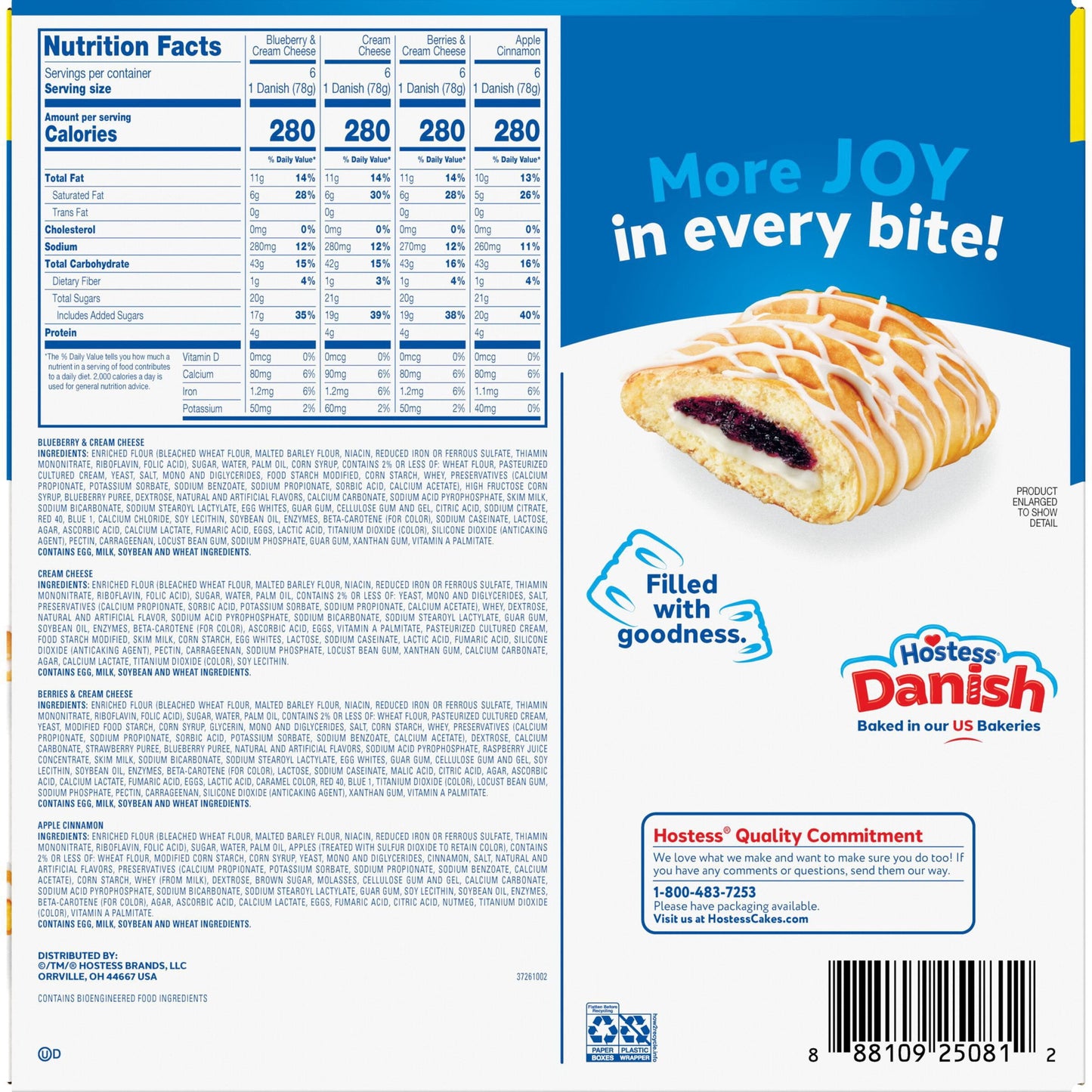 Hostess Variety Pack Danish, 2.75 oz., 24 pk.