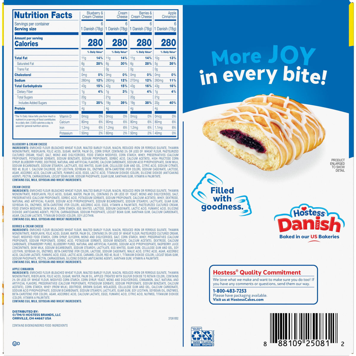 Hostess Variety Pack Danish, 2.75 oz., 24 pk.