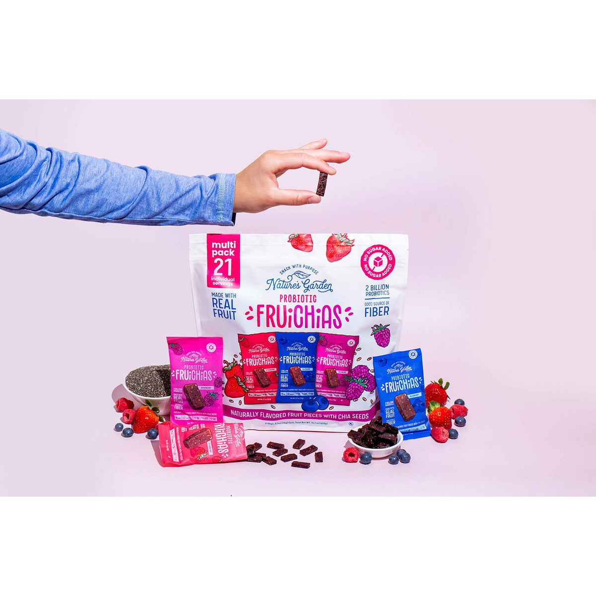 Nature's Garden Probiotic FruiChia Variety Pack Snacks, 0.7 oz., 21 pk.