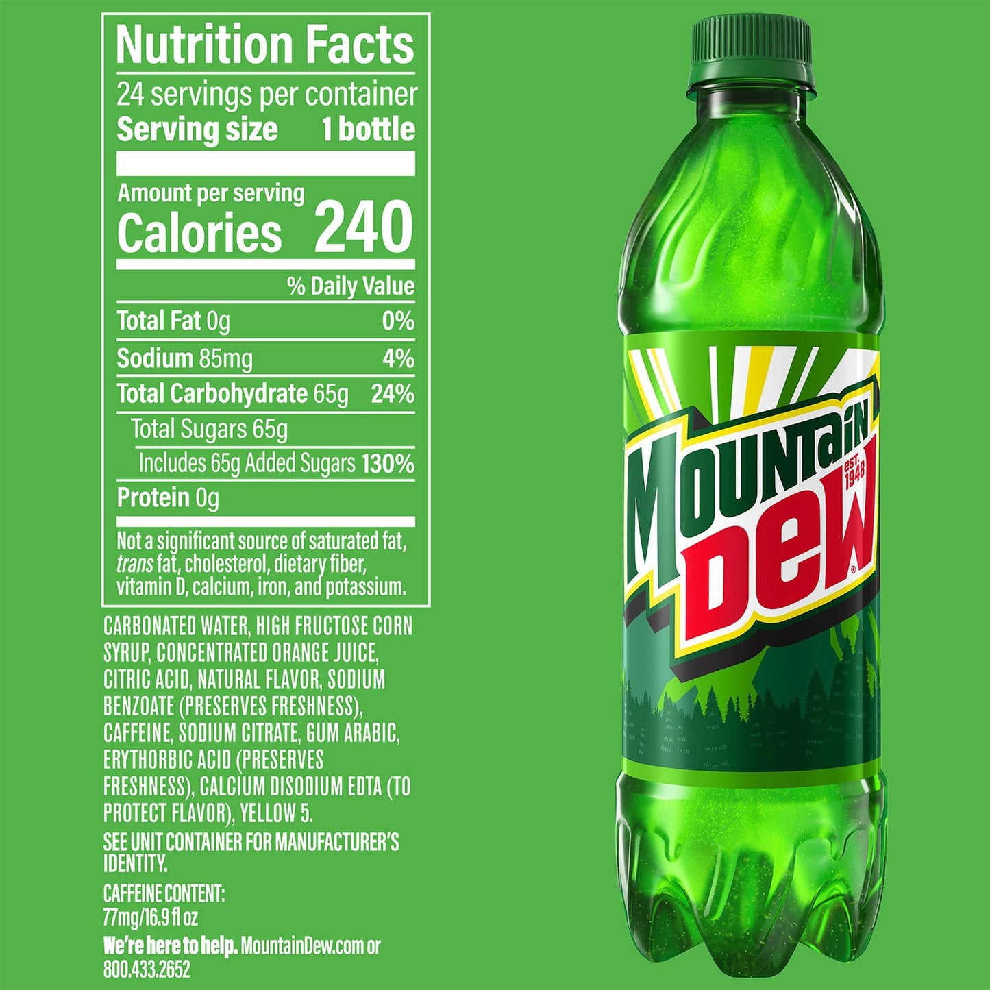 Mountain Dew Soda 16.9 fl. oz., 24 pk.
