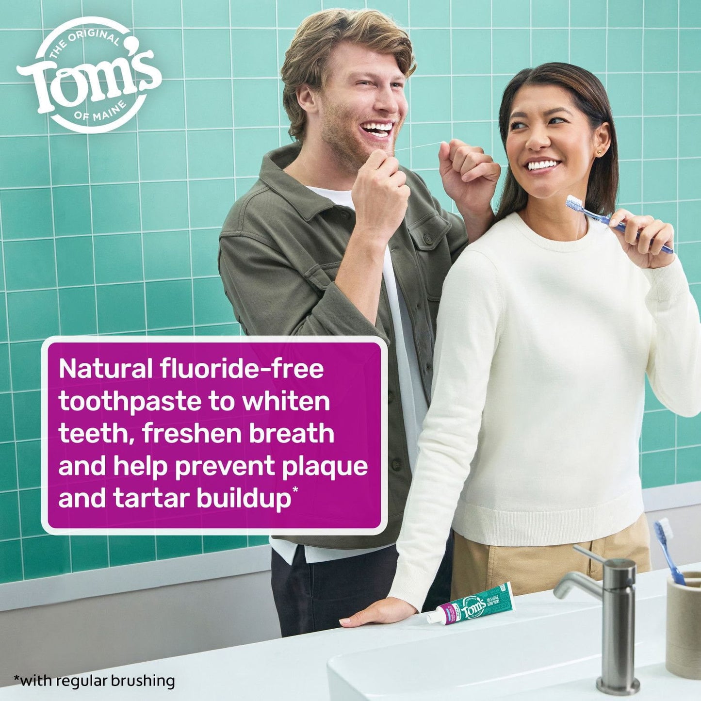 Tom's of Maine Fluoride-Free Antiplaque & Whitening Toothpaste, 4.5 oz., 4 pk.