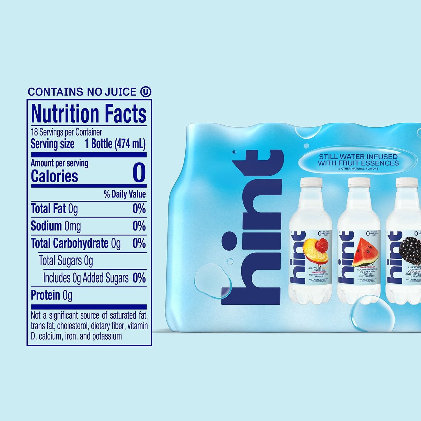 Hint Flavored Water Variety Pack 16 fl. oz., 18 pk.