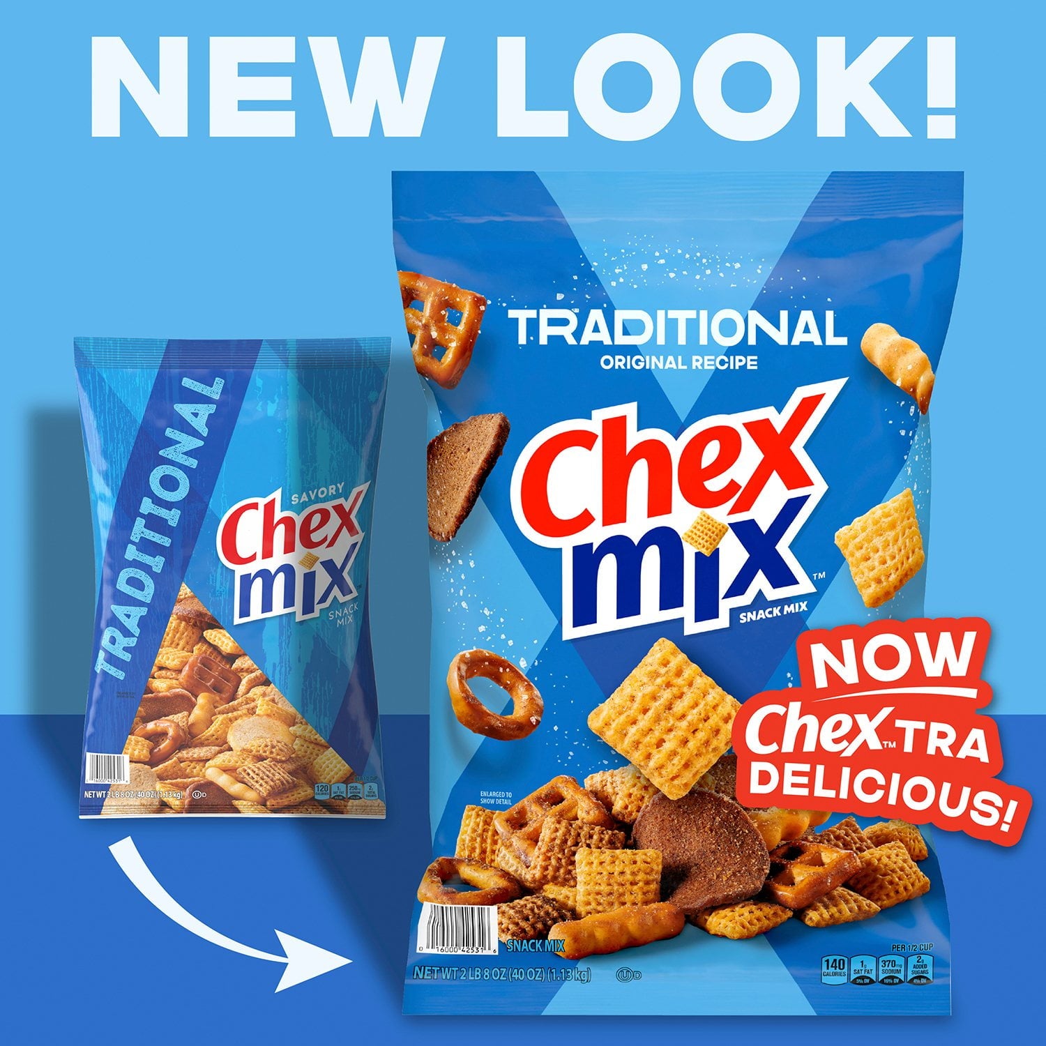 Chex Mix Traditional Savory Snack Mix, 40 oz.