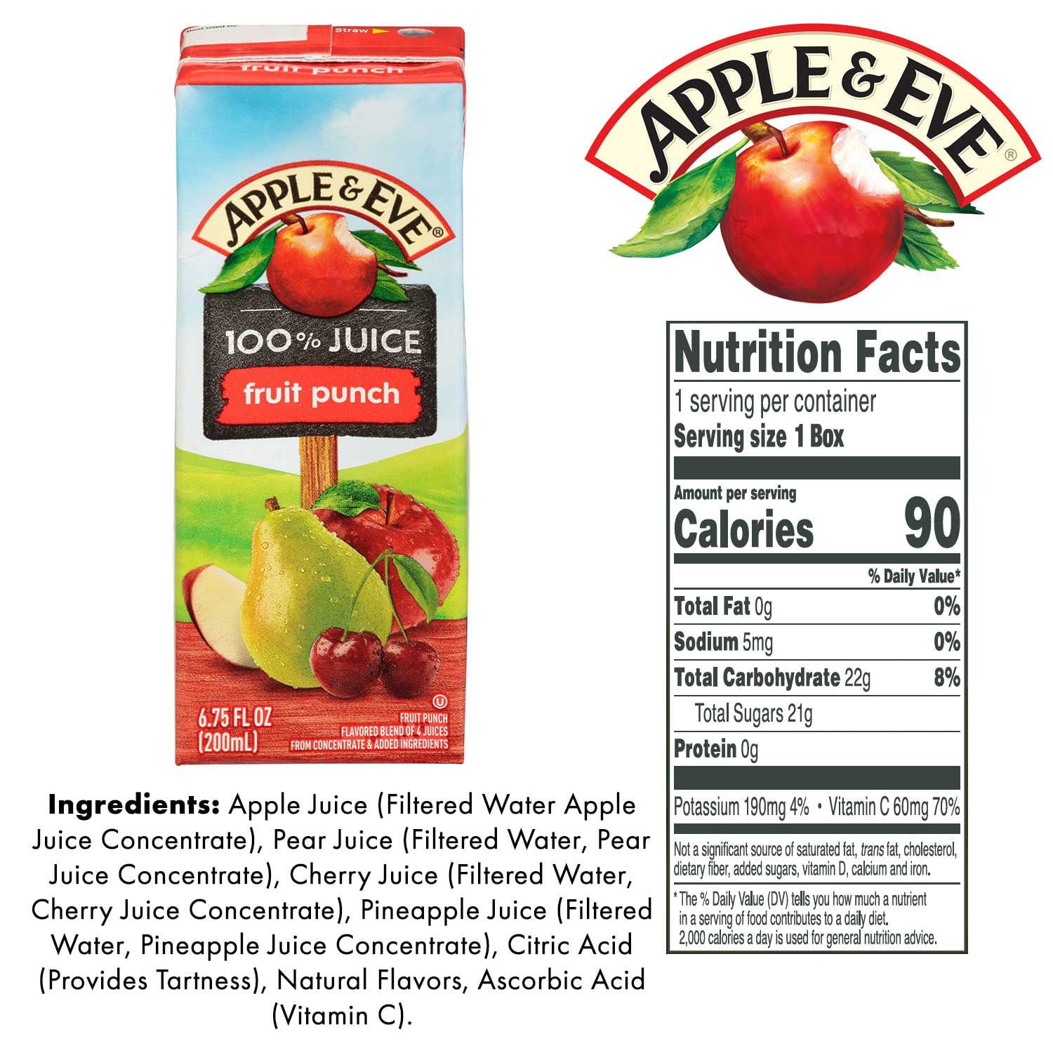Apple & Eve 100% Juice Variety Pack, 6.75 fl. oz., 36 pk.