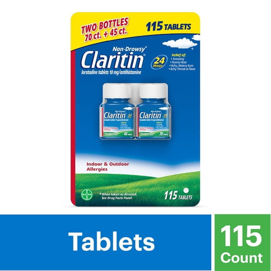Claritin 24 Hour Non-Drowsy Allergy Medicine Tablets 115 ct.