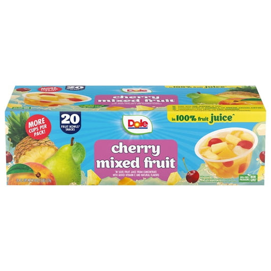 Dole Fruit Bowls Cherry Mixed Fruit in 100% Juice 4 oz., 20 pk.
