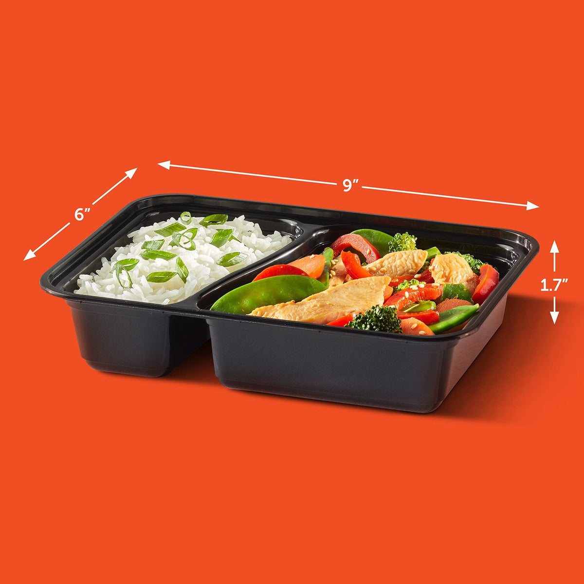 Hefty Food Storage Containers Two Compartment with Lids 32 fl. oz., 50 pcs