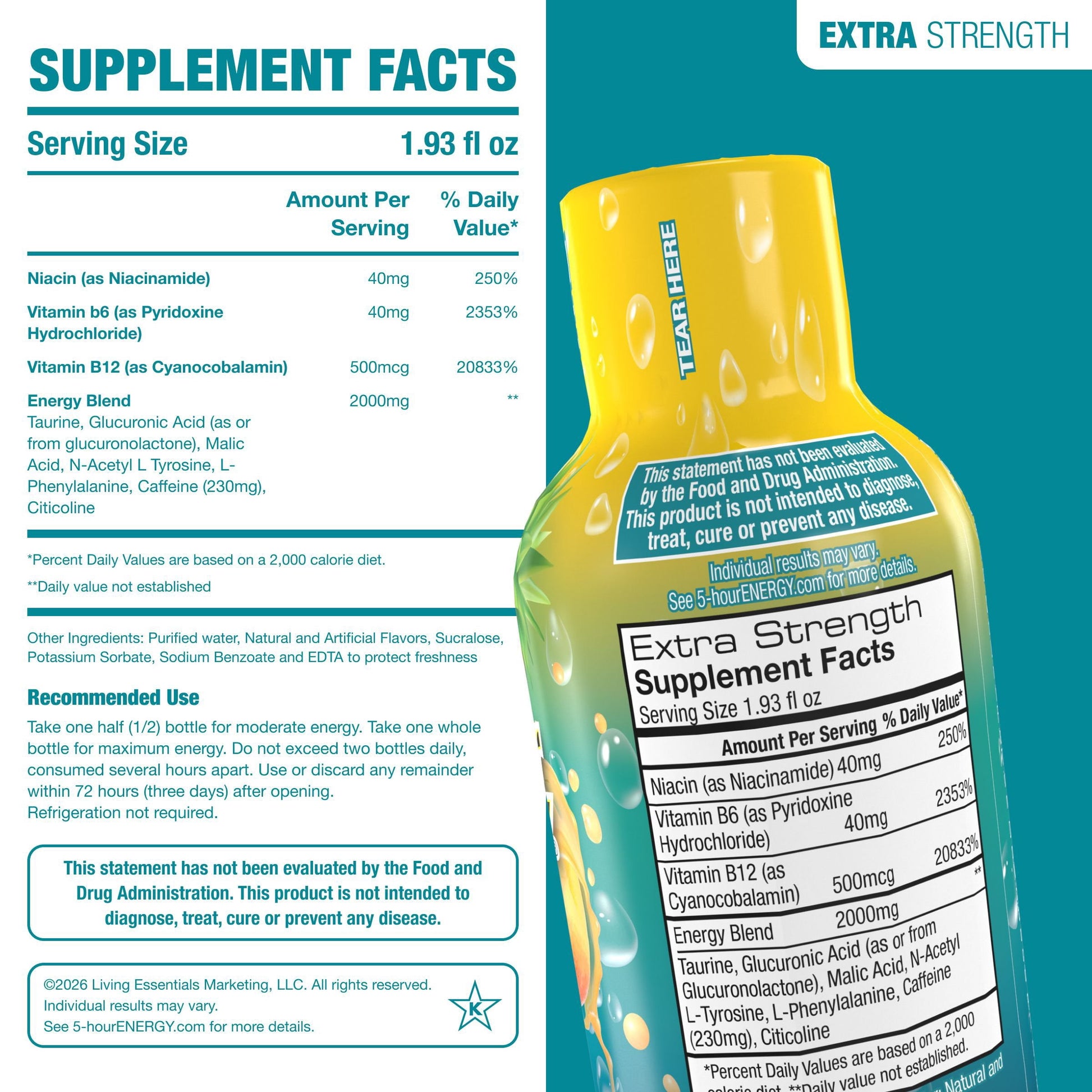 5-hour ENERGY Shot, Extra Strength, Tropical Burst 1.93 oz., 24 pk.