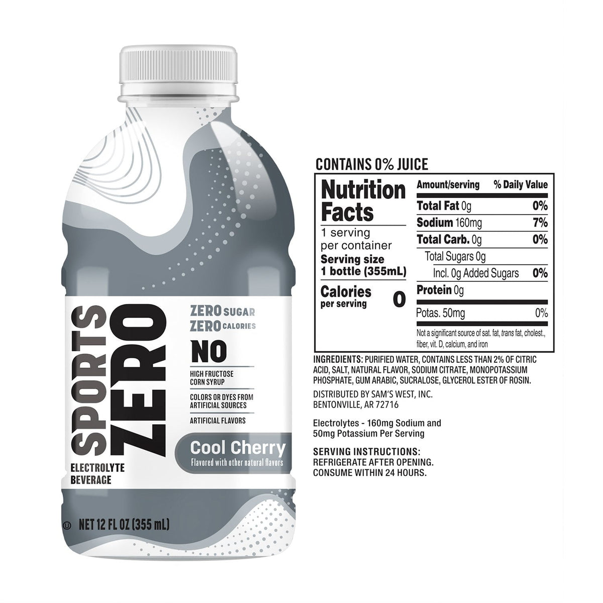 Member's Mark Sports Drink Zero, 12 fl. oz., 24 pk.