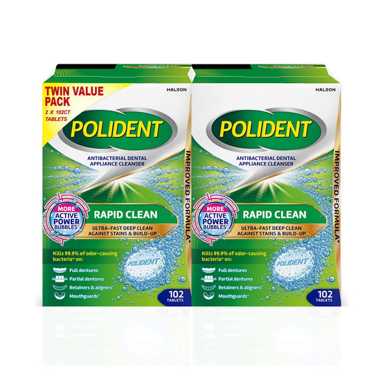 Polident Rapid Clean Dental Cleanser Tablets, 102 ct., 2 pk.