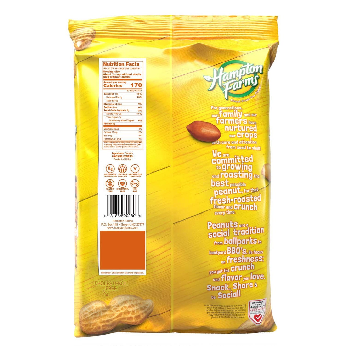 Hampton Farms Unsalted In-Shell Peanuts, 5 lbs.