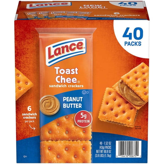 Lance ToastChee Peanut Butter Crackers, 1.52 oz., 40 pk.