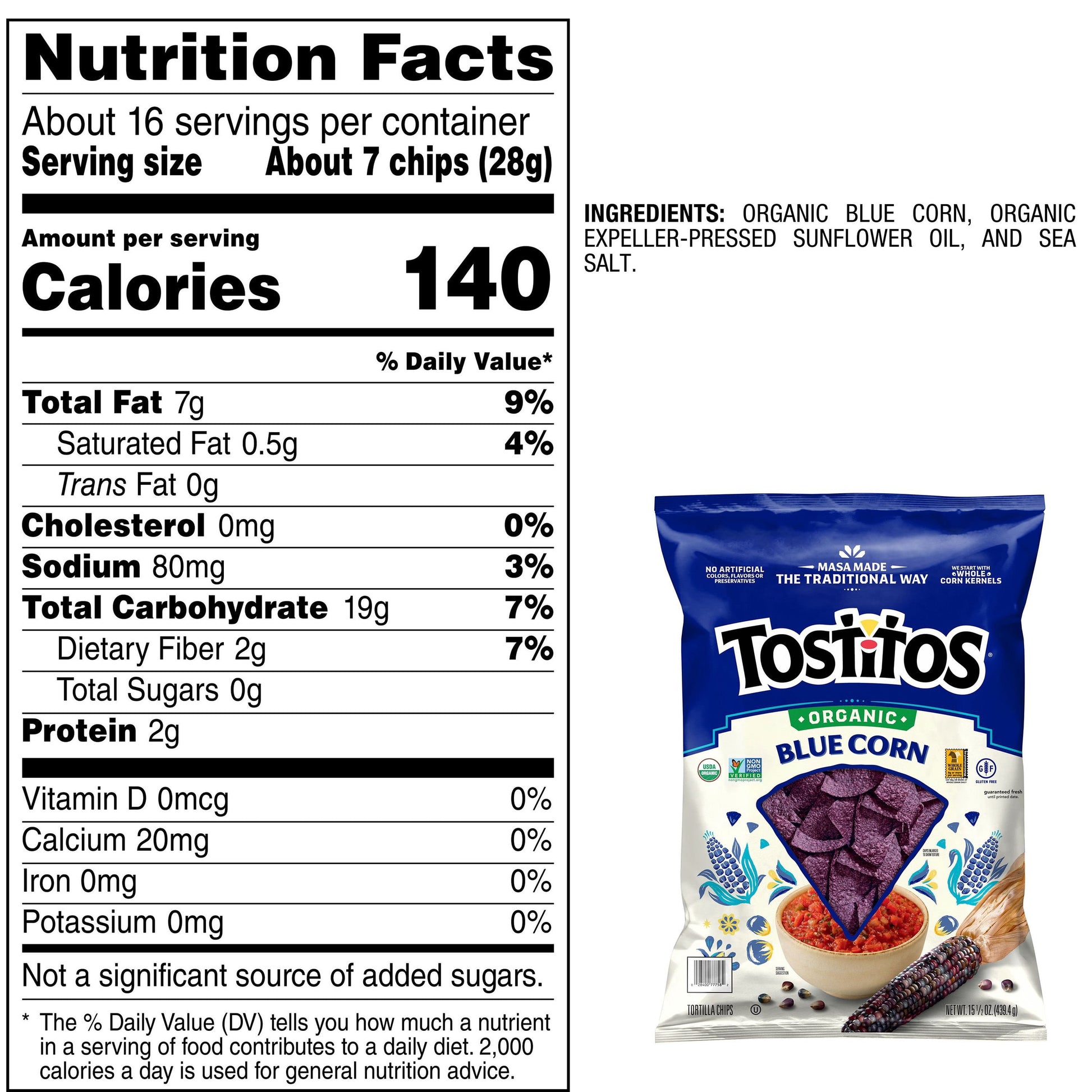 Tostitos Organic Blue Corn Tortilla Chips, 15.5 oz.