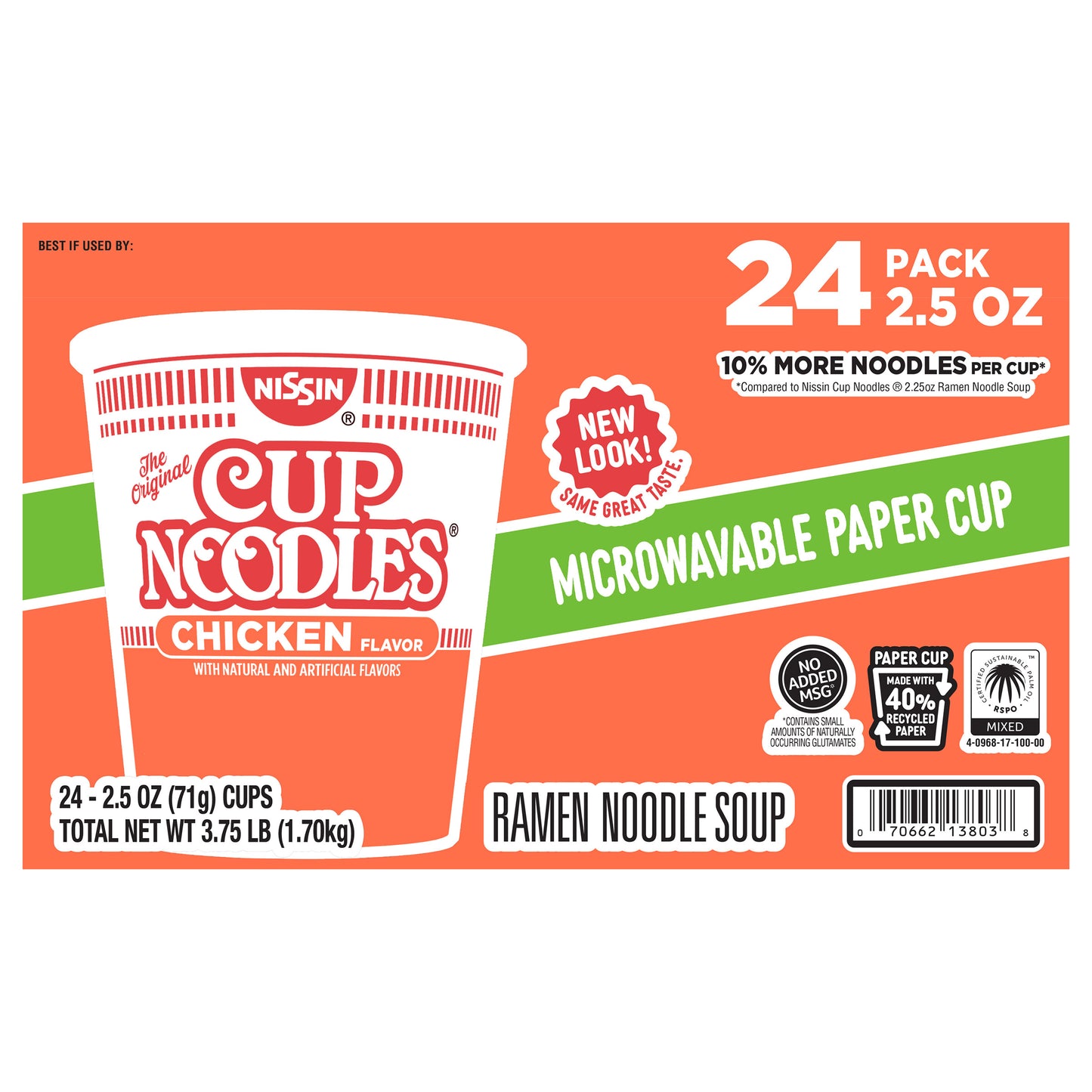 NISSIN CHICKEN CUP NOODLES 24/2.50 OZ
