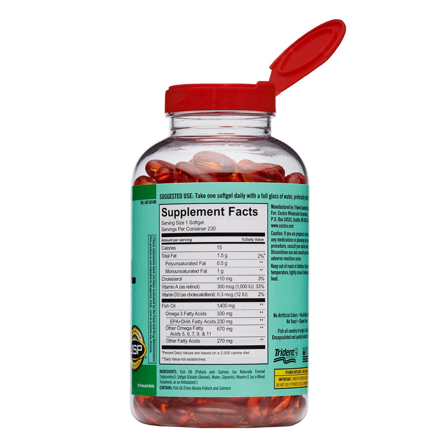 KIRKLAND SIGNATURE WILD ALASKAN FISH OIL 1400MG 230CT