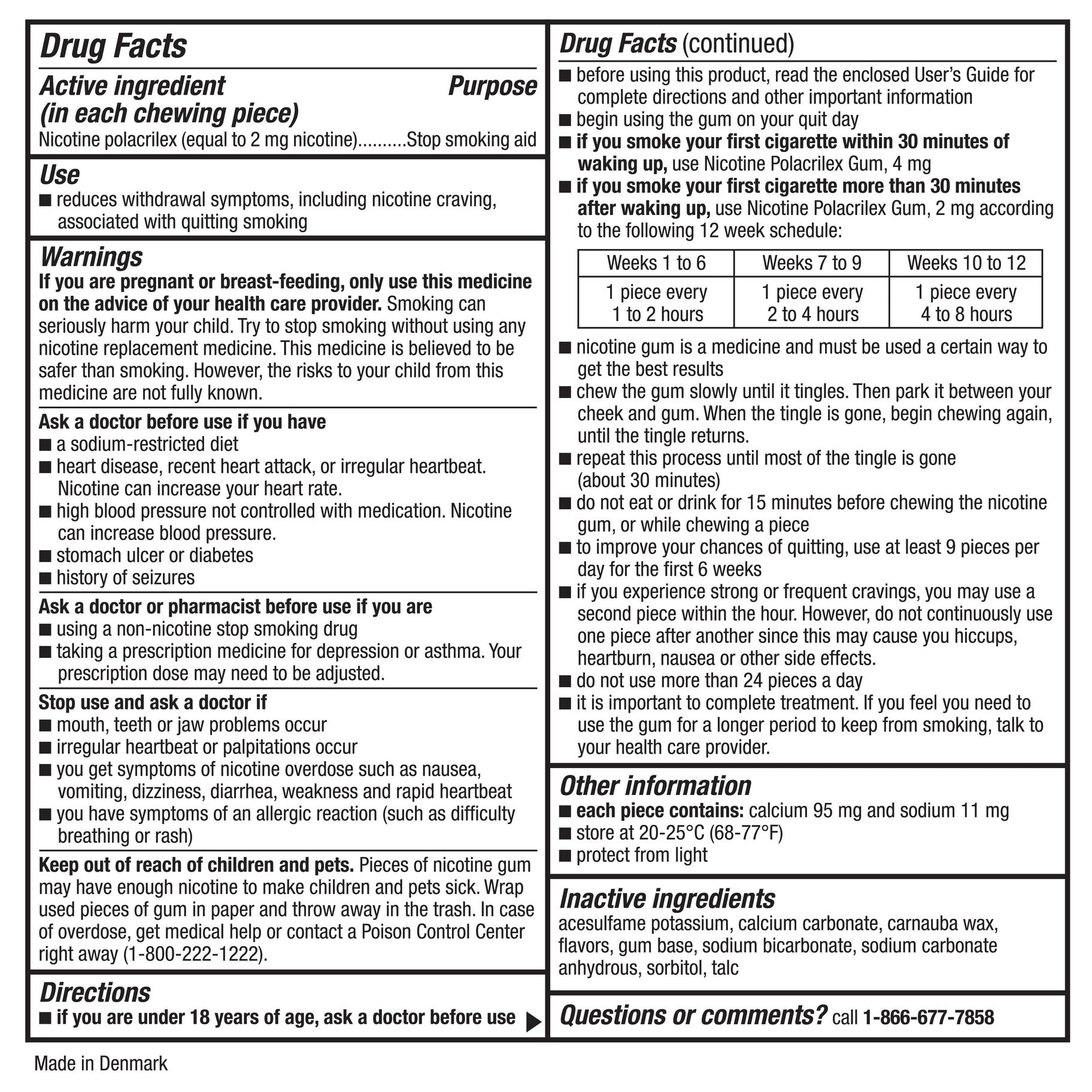 KIRKLAND SIGNATURE QUIT2 2MG ORIGINAL GUM 2 X 190 COUNT • HSA/FSA ELIGIBLE • NICOTINE POLACRILEX • ACTIVE INGREDIENT