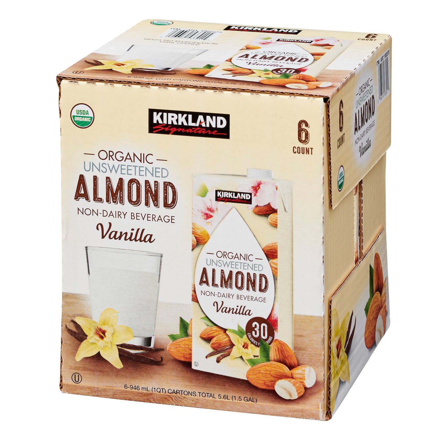 KIRKLAND SIGNATURE ORG ALMOND VANILLA BEVERAGE 6/32 OZ