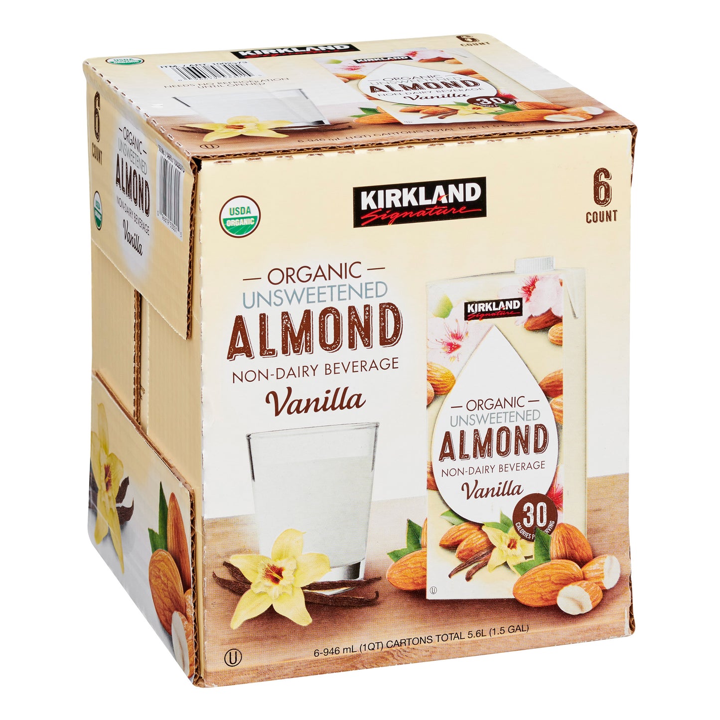 KIRKLAND SIGNATURE ORG ALMOND VANILLA BEVERAGE 6/32 OZ