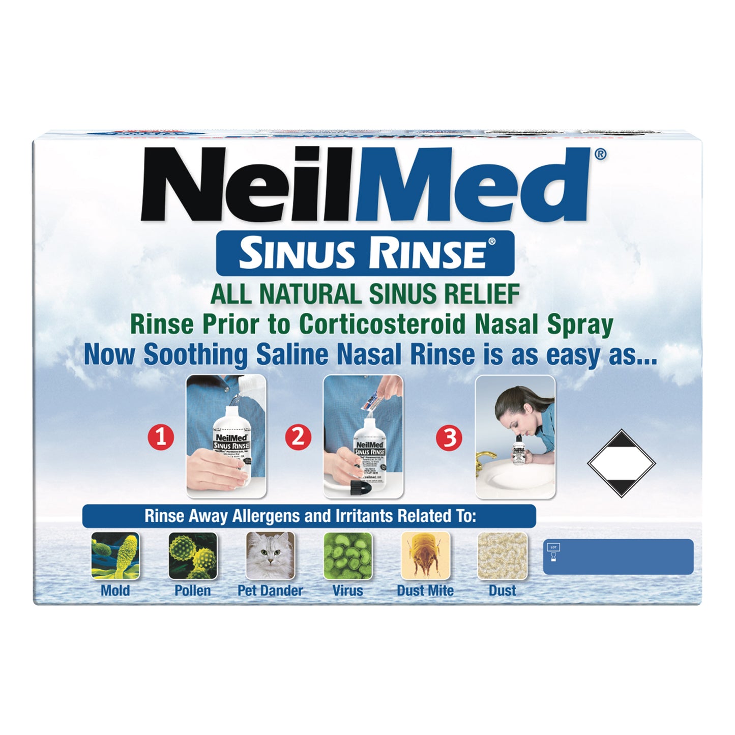 NEILMED SINUS RINSE W/ 2 BOTTLES/250 PACKETS & NASAMIST TRAVEL SIZE