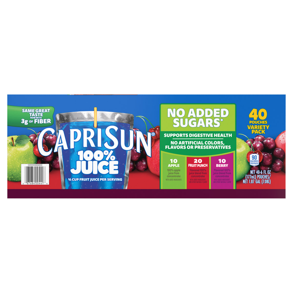CAPRI SUN 100% JUICE VARIETY 40/6 OZ