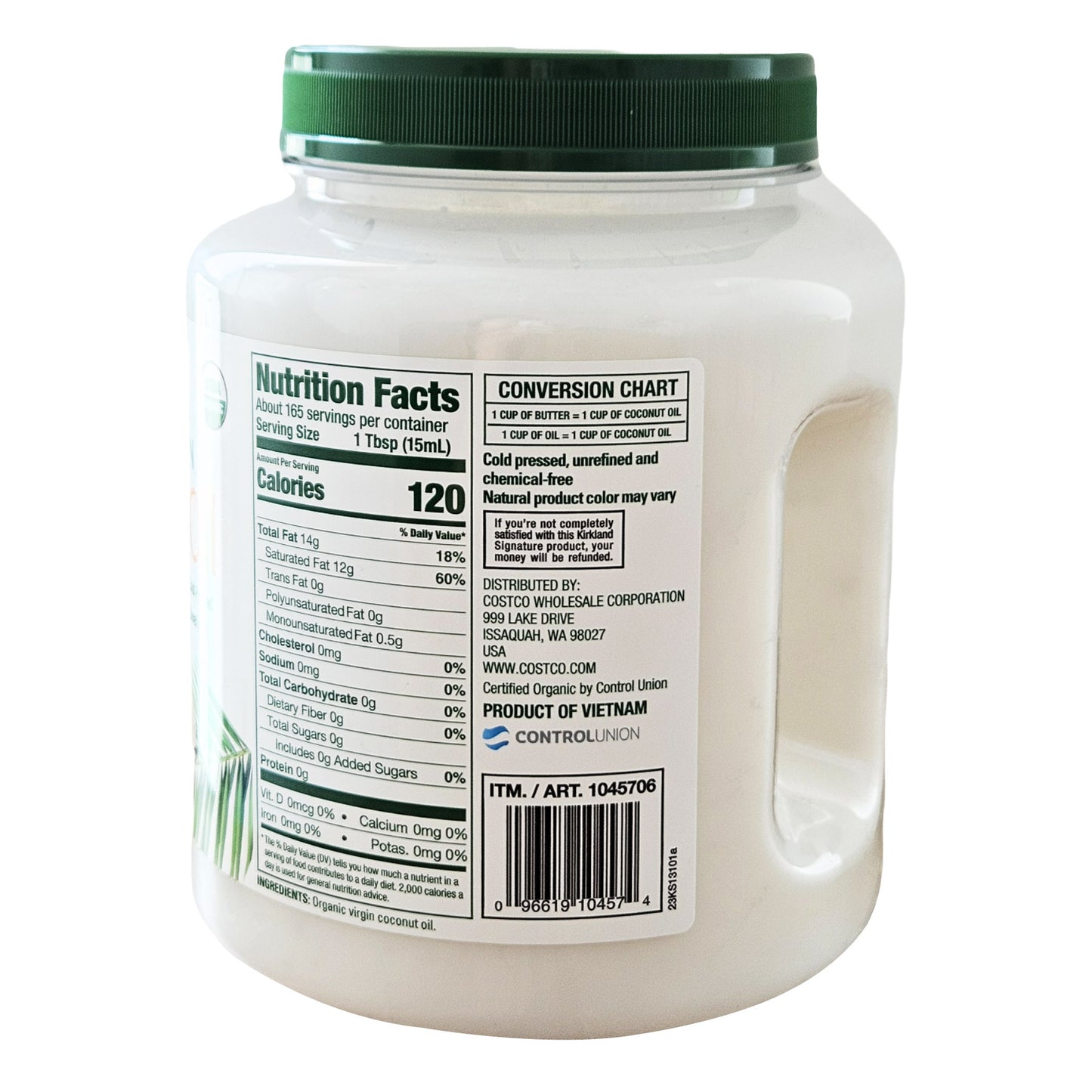 KIRKLAND SIGNATURE ORGANIC VIRGIN COCONUT OIL 84 OZ