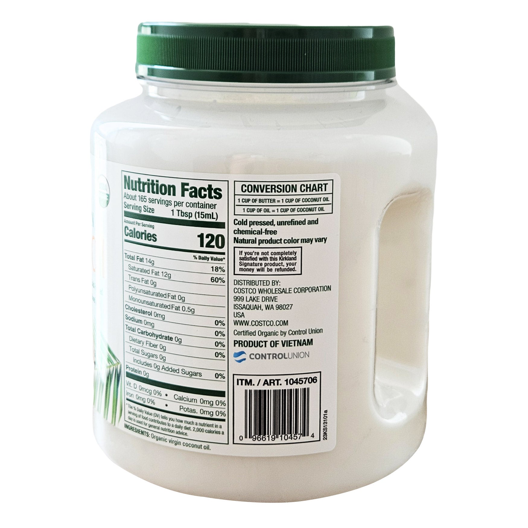 KIRKLAND SIGNATURE ORGANIC VIRGIN COCONUT OIL 84 OZ