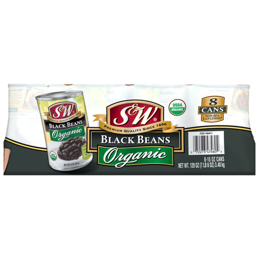 S& W ORGANIC BLACK BEANS 8/15 OZ