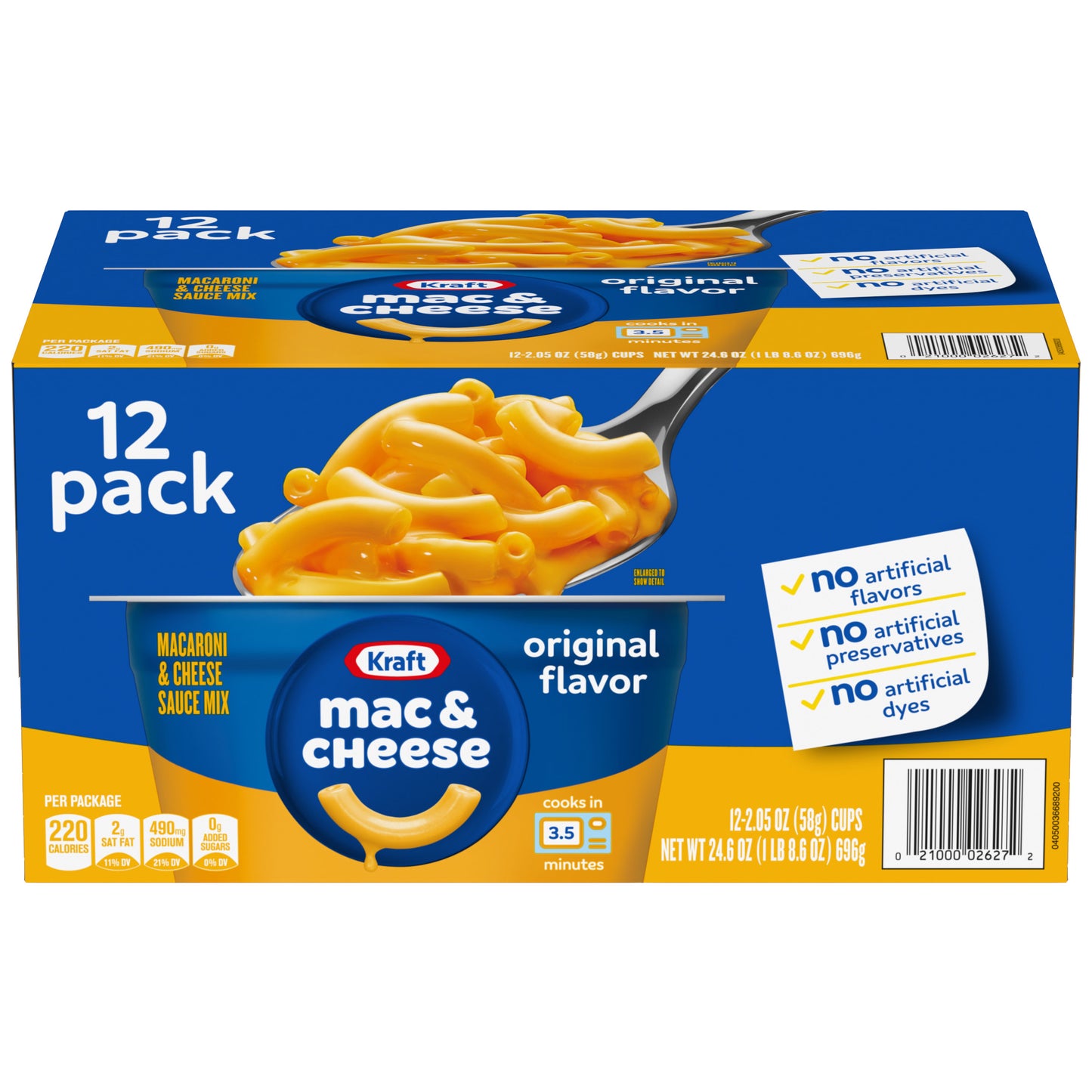 KRAFT MAC & CHEESE CUPS 12/2.05 OZ