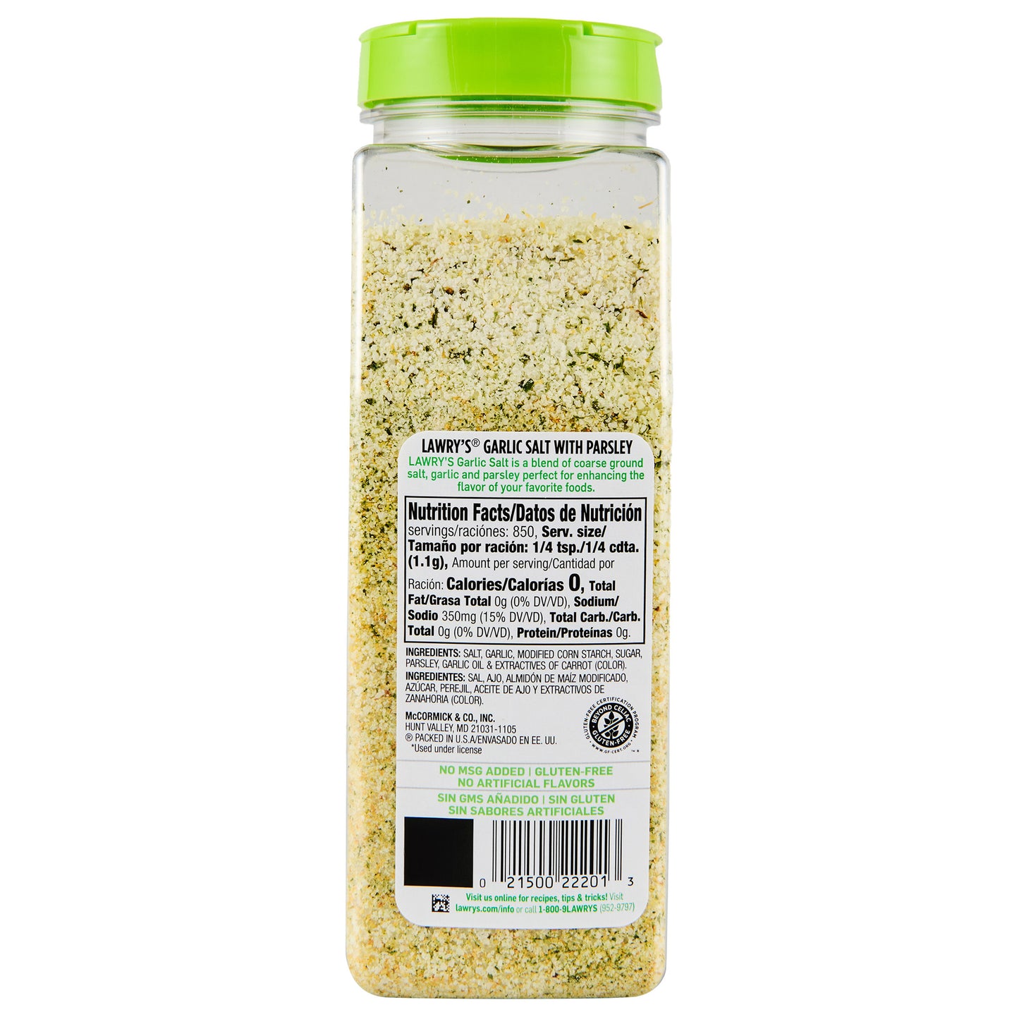 LAWRY'S GARLIC SALT 33 OZ