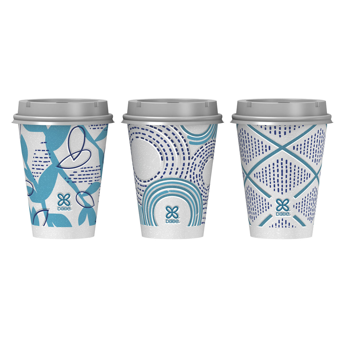 DIXIE TO-GO 12 OZ HOT CUPS W/ LIDS 100 CT