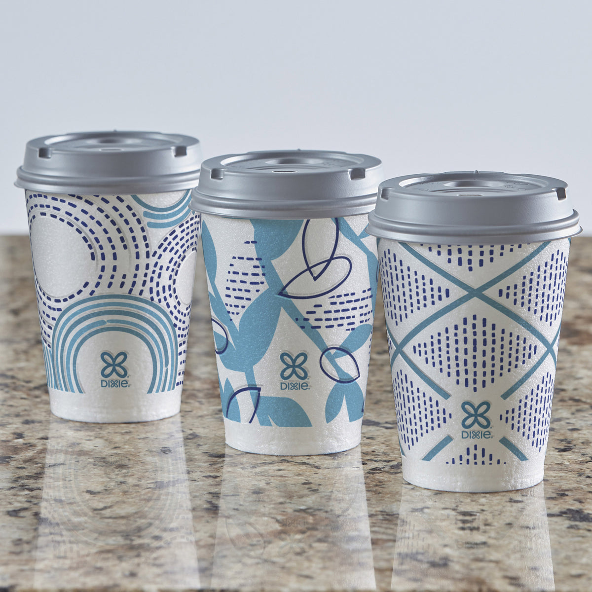 DIXIE TO-GO 12 OZ HOT CUPS W/ LIDS 100 CT