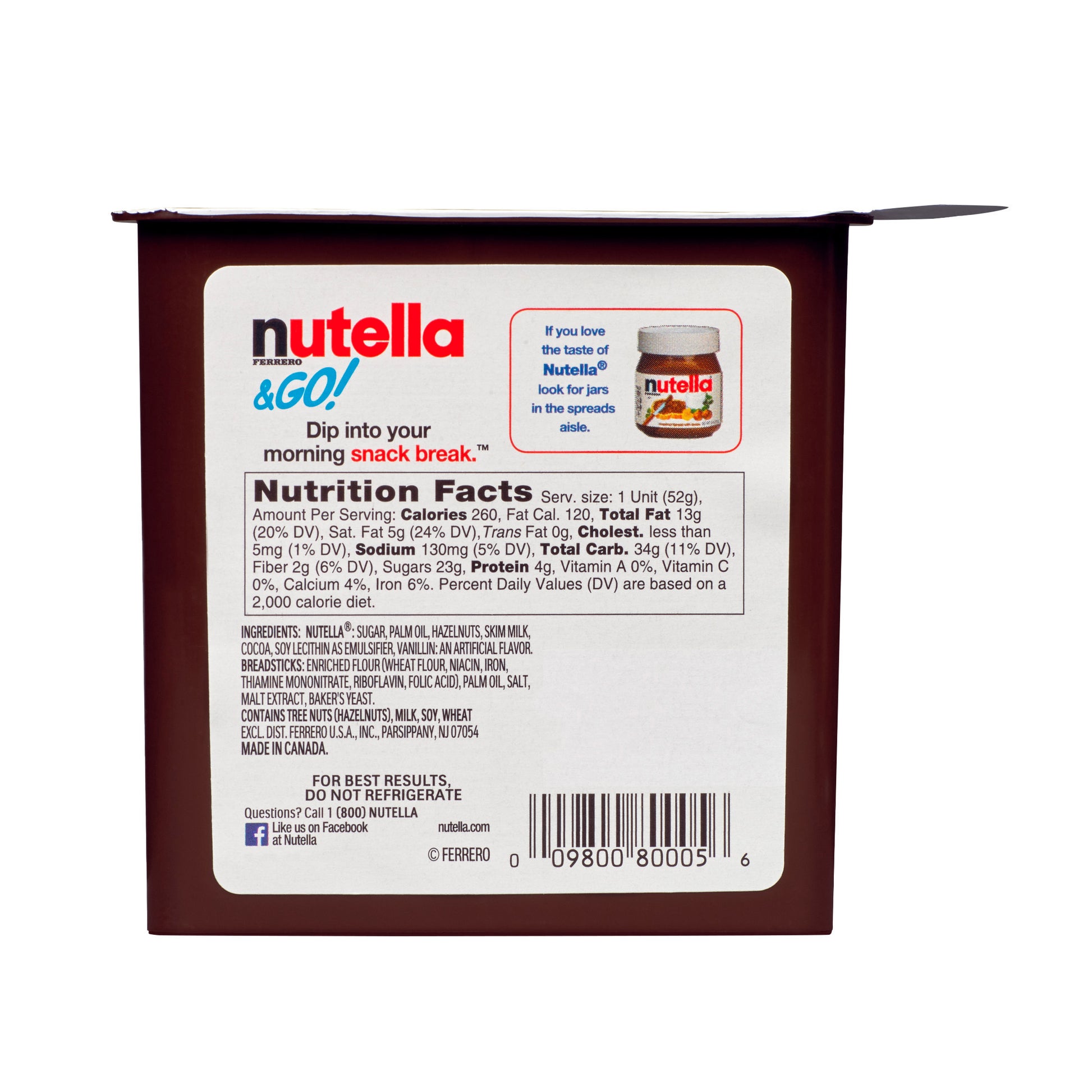 Nutella & Go! Hazelnut Spread with Breadsticks 16/1.8 oz
