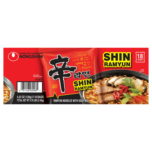 NONGSHIM SHIN SPICY NOODLES 18/4.23 OZ