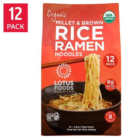 LOTUS FOODS ORGANIC MILLET & BROWN RICE RAMEN 30 OZ