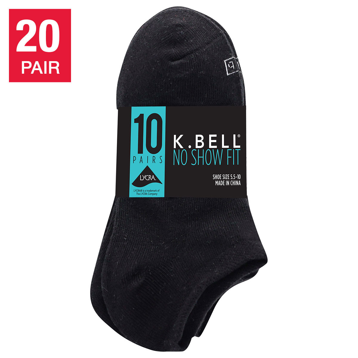 K BELL WOMEN'S NO SHOW SOCK 10 PR