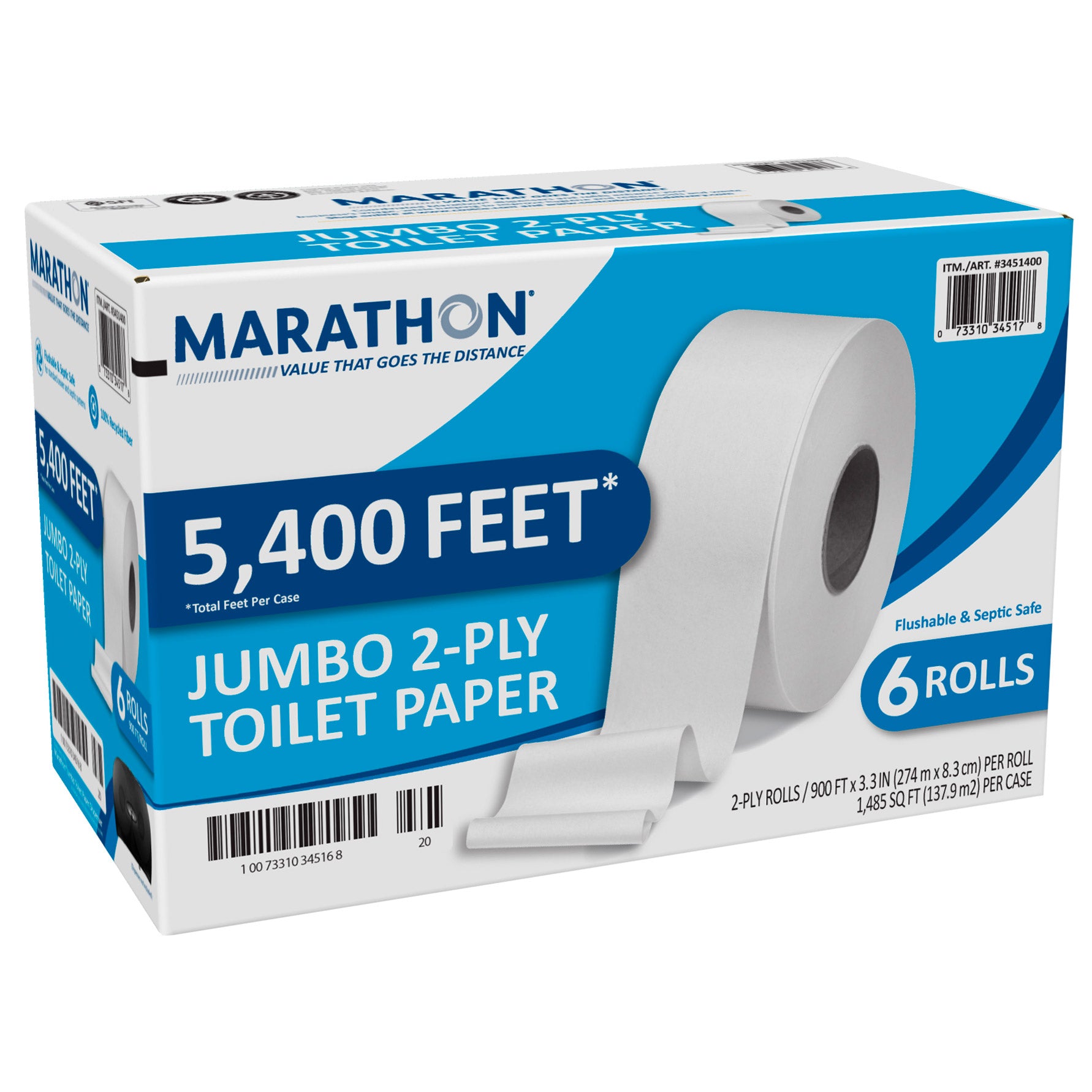 MARATHON BATH TISSUE JUMBO ROLL гЛЯWOТ ЯЯЧАЯ СHОИАVСА 6 ROLLS / 900 SHEETS