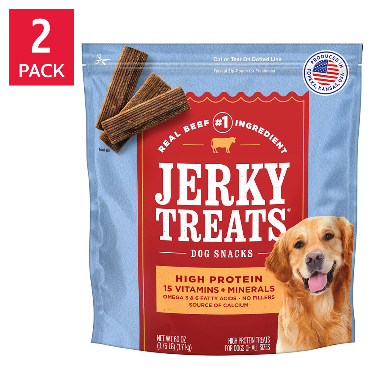 JERKY TREATS BEEF FLAVOR DOG TREAT 3.75 LB