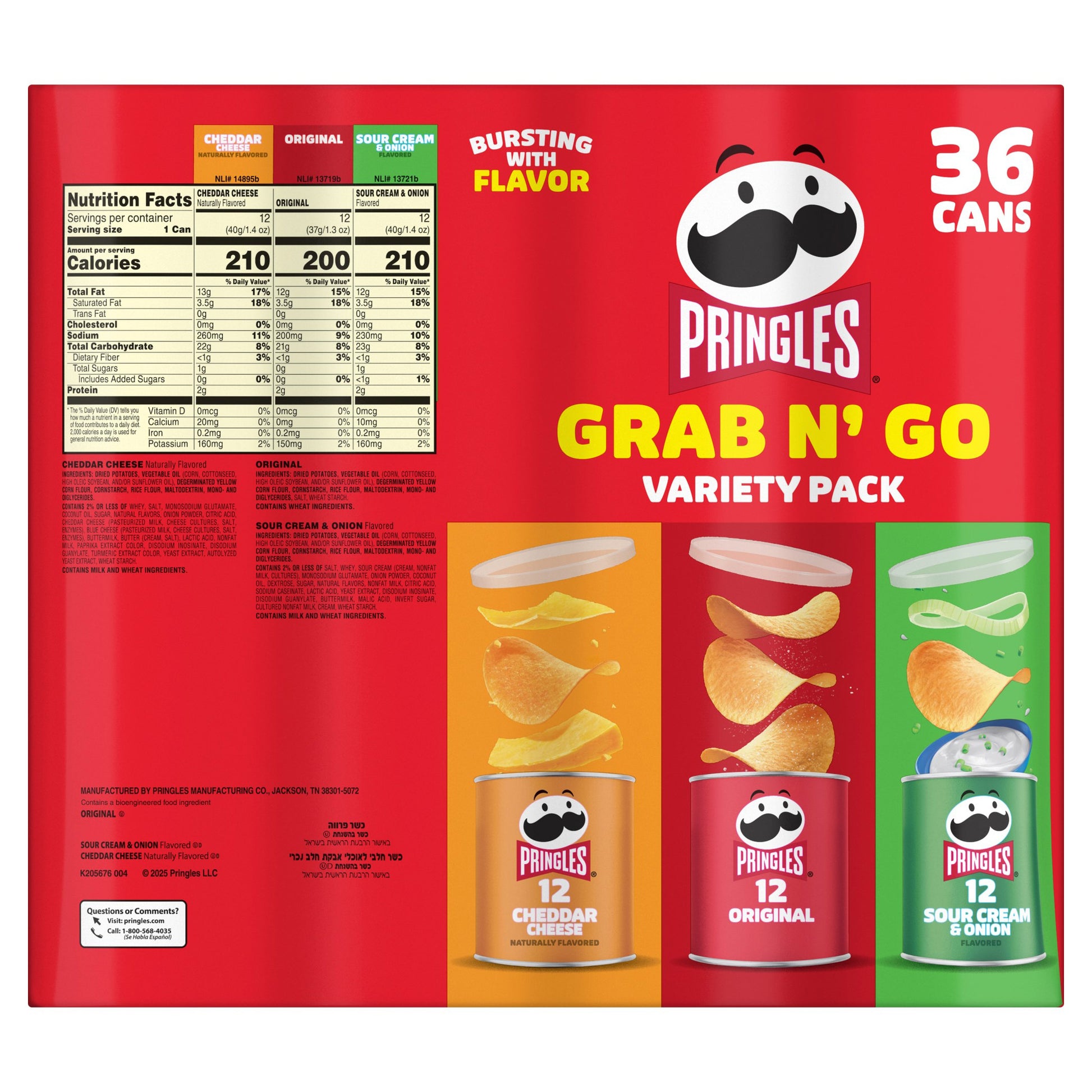 PRINGLES SNACK CUPS VARIETY 60 COUNT