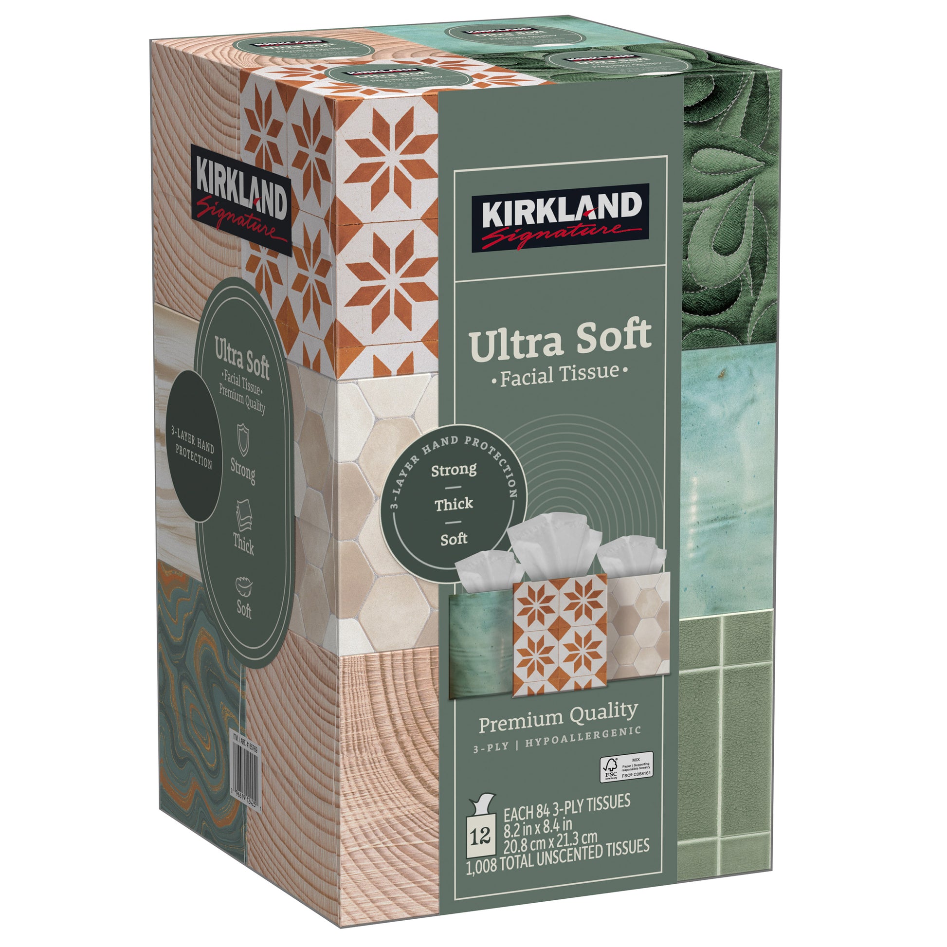 KIRKLAND SIGNATURE ULTRA FACIAL TISSUE 12/84 CT 3PLU AUZAO ГО 08S\A