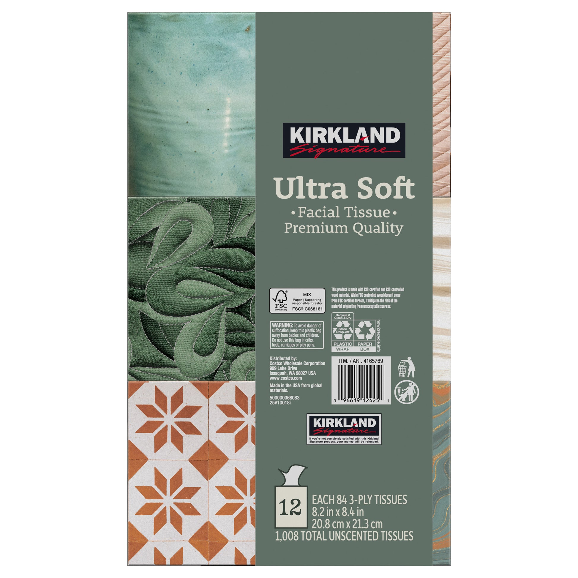 KIRKLAND SIGNATURE ULTRA FACIAL TISSUE 12/84 CT 3PLU AUZAO ГО 08S\A
